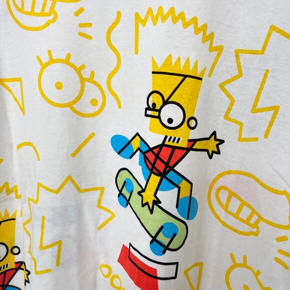 Bart Simpson Skateboarding Abstract Graphic T-Shirt Medium - Picture 3 of 8